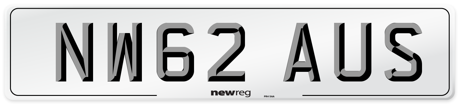 NW62 AUS Number Plate from New Reg